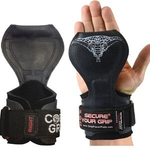 Black Cobra Grip PRO Weightlifting Straps Deadlift Power-lifting Pair